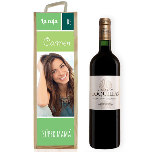 Caja de vino personalizada con foto