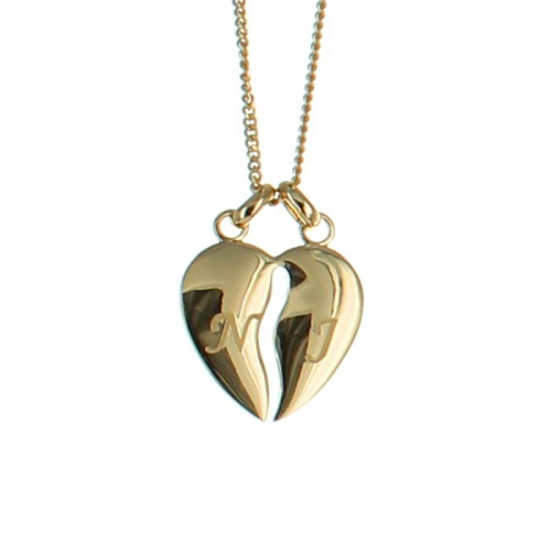 Colgante de corazón dividido en dos