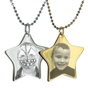 Colgante estrella grabado con foto Colgante estrella grabado con foto
