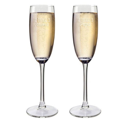 Copas de champaña mamá y papá personalizadas