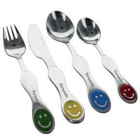 Cubiertos personalizados Smiley para niños