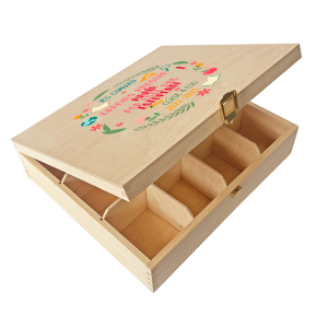 Caja de té personalizada 12 compartimentos Fin de Año Caja de té personalizada 12 compartimentos Fin de Año
