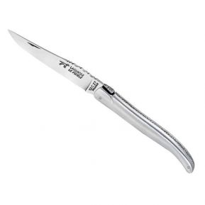 Navaja Laguiole Le Fidèle con mango en aluminio satinado grabado Navaja Laguiole Le Fidèle con mango en aluminio satinado grabado