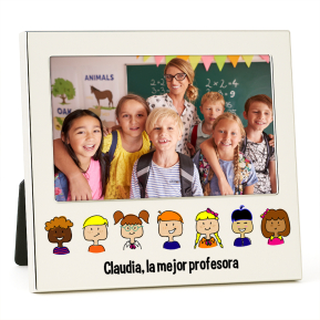 Marco de fotos plateado personalizado Gracias Maestra Marco de fotos plateado personalizado Gracias Maestra