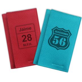 Porta-documentos en cuero personalizado kilométrica Porta-documentos en cuero personalizado kilométrica