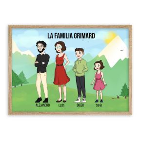 Póster enmarcado Manga Family