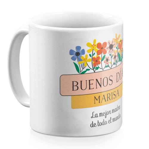 Taza de té/café de cristal personalizada con el nombre que desees -   España