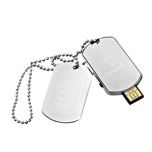 Colgante con placa personalizada y llave USB 16Go