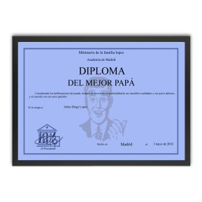 Un diploma personalizado y enmarcado