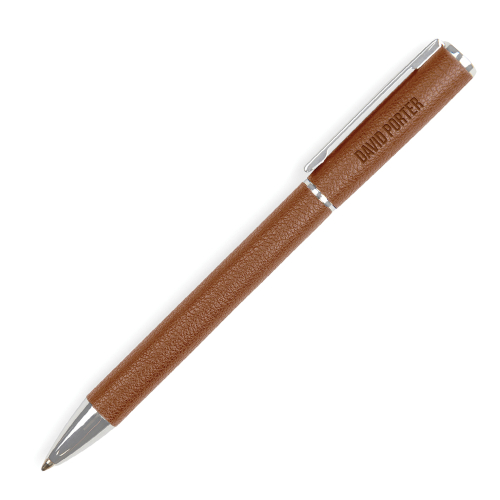 Bol&iacute;grafo Timo forrado en piel personalizado