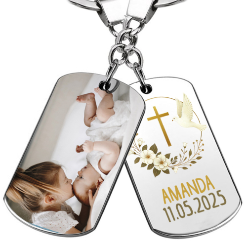 Llavero de bautizo personalizado con foto