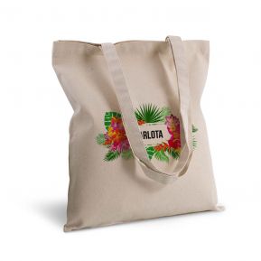 Bolsa de algodón personalizada con flores exoticas