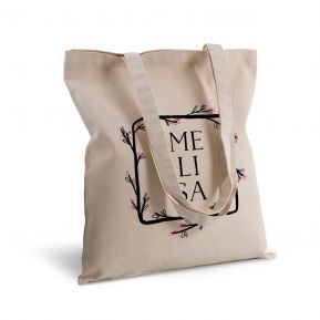 Bolsa de algodón personalizada marco de flor