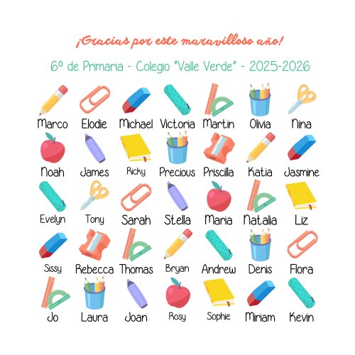 Bolsa de algod&oacute;n Recuerdos de clase