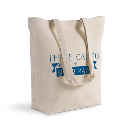 Bolsa de algodón Shopping cinta azul