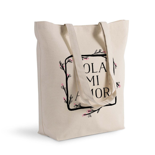 Bolsa de algodón Shopping marco de flor