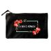 Bolsa pequeña personalizada flores en acuarela negro