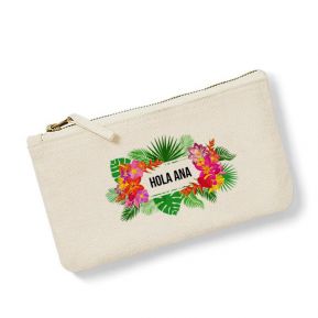 Bolsa pequeña personalizada con flores exoticas