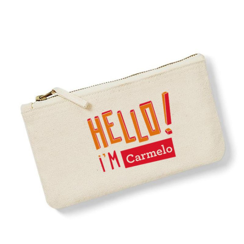 Bolsa pequeña personalizada HELLO natural