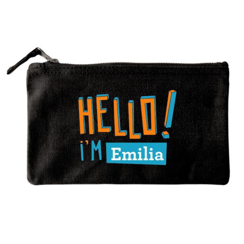 Bolsa pequeña personalizada HELLO negro