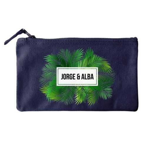 Bolsa pequeña personalizada palmeras azul