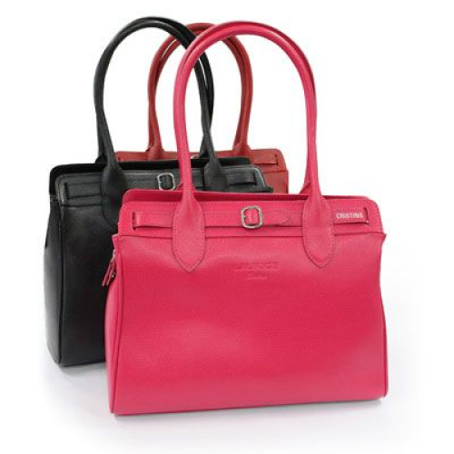 bolso de mano con asas de para el hombro en cuero personalizado