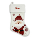 Bota de Navidad blanca bordada con un nombre