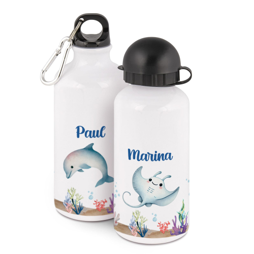 Botella de agua con estampado océano