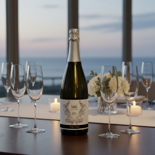 Botella de champán personalizada con nombre