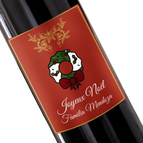 Botella de vino de Navidad