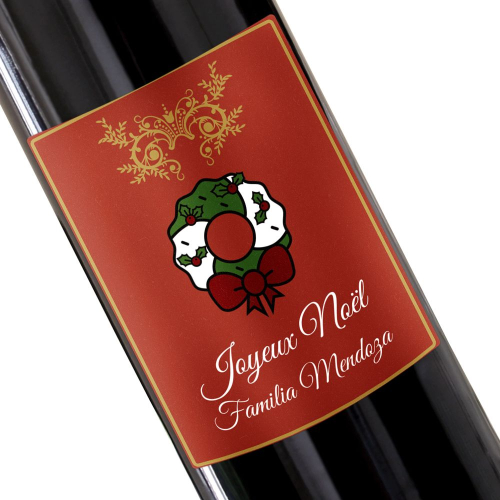 Botella de vino personalizada Navidad