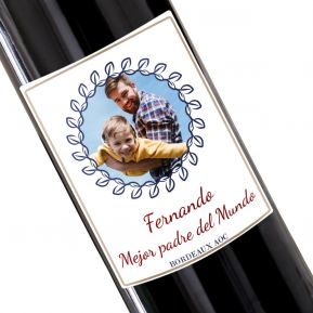 Botella de vino personalizada laureles foto