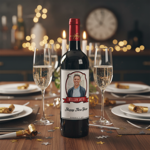 Botella de vino personalizada etiqueta foto