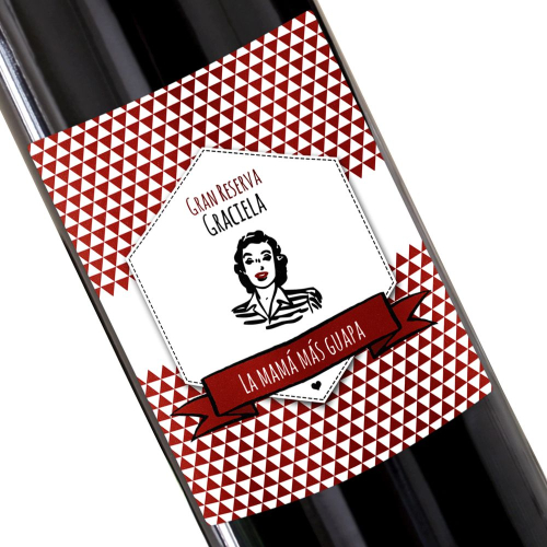 Botella de vino personalizada Sello rojo