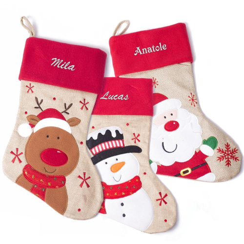 Bota navideña para niños personalizada con nombre