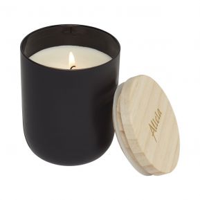 Vela con tapa personalizada en madera 