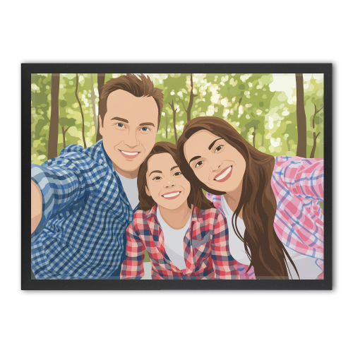 Retrato al estilo flat design basado en una foto
