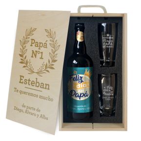 Caja de cerveza de 3 piezas personalizada Día del Padre