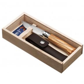 Caja para navaja Opinel no 8 en olivo grabado