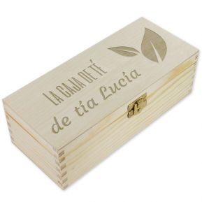 Caja de té 3 compartimientos grabada