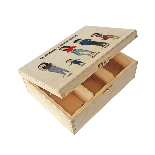 Caja de té Manga Family 6 compartimentos
