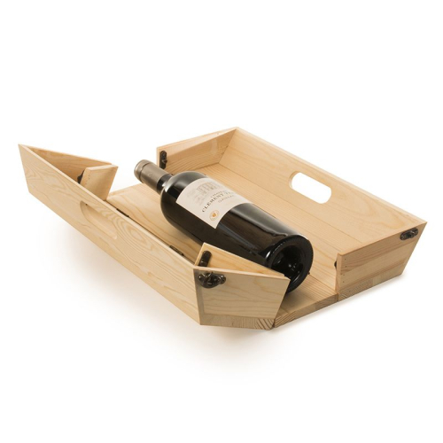 Caja de vino con bandeja pesonalizada