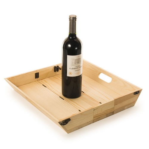 Caja de vino con bandeja pesonalizada