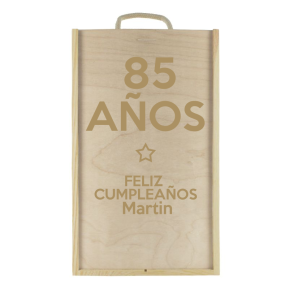 Caja de vino cumpleaños personalizada 2 botellas