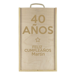 Caja de vino cumpleaños personalizada 2 botellas