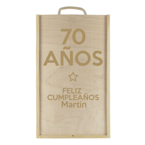 Caja de vino cumpleaños personalizada 2 botellas