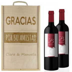 Caja de vino gráfica personalizada 2 botellas