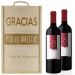 Caja de vino gráfica personalizada 2 botellas