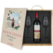 Caja de vino personalizada con foto y decoración campestre Caja de vino personalizada con foto y decoración campestre