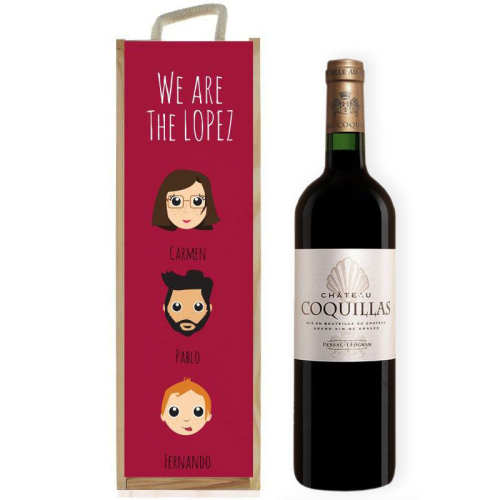 Caja de vino personalizada We Are Family